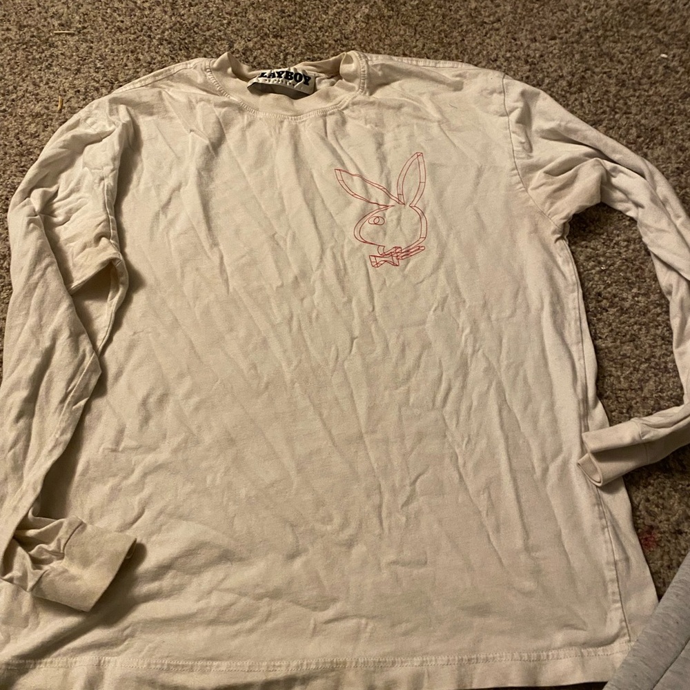 PLAYBOY Off-White Long Sleeve Tee